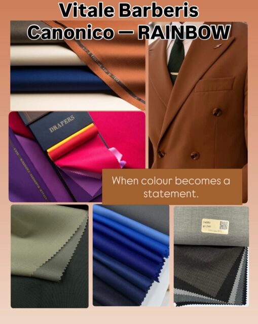 360 years of history — and Vitale Barberis Canonico celebrates this milestone the way only Italians know how: through colour.
Not merely a collection, but a chromatic manifesto.
RAINBOW — a world exclusive created for Drapers. Crafted from Super 130’s Twill wool, 250g, this collection transforms the full spectrum of colour into the language of tailoring. From understated sophistication to bold, unforgettable shades, each fabric carries its own personality, mood, and presence.
Vitale Barberis Canonico describes it with characteristic Italian confidence:
“Elegant and comfortable suits which never go unobserved.”
And they are right.
These are fabrics for those who understand that style is not about following trends, but expressing character. For those who choose colour with intention. For those who appreciate the quiet authority of impeccable cloth and the subtle luxury of centuries-old craftsmanship.
100% wool. All-season. Super 130’s Twill. Article RP-350.
Because true elegance is never dictated by the calendar — only by the person wearing it.
Available at BUKLÉ Showroom, Riga.
✈️ Worldwide shipping
Consultations and private fabric viewing — via DM ✦
—————————————————————————-
#bukle_fabrics_shop #vitalebarberiscanonico #rainbowcollection #super130 #drapers360